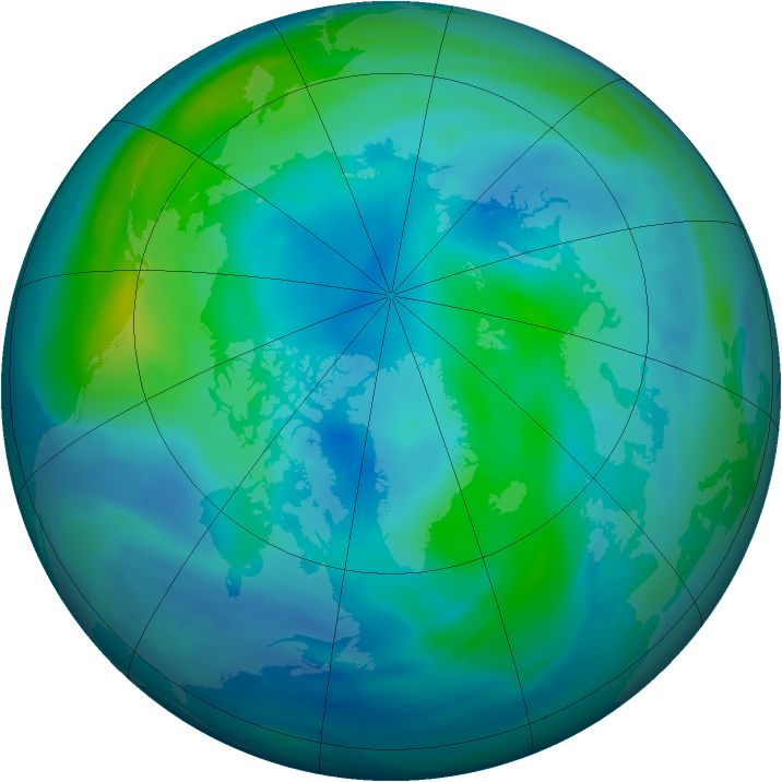 Arctic ozone map for 10 October 2005